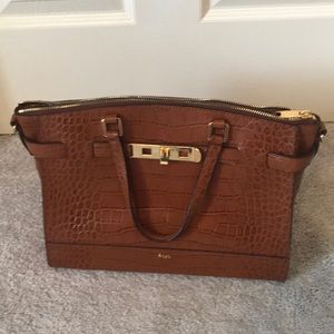 Ralph Lauren pocketbook- brown alligator skin look